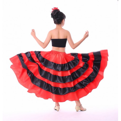 Red flamenco skirts Spanish Folk bull dance skirts stage performance opening dance ballroom skirts